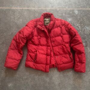 Eddie Bauer Goose Down Red Puffer Jacket
